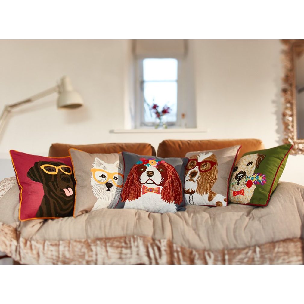 Labrador with Glasses Cushion