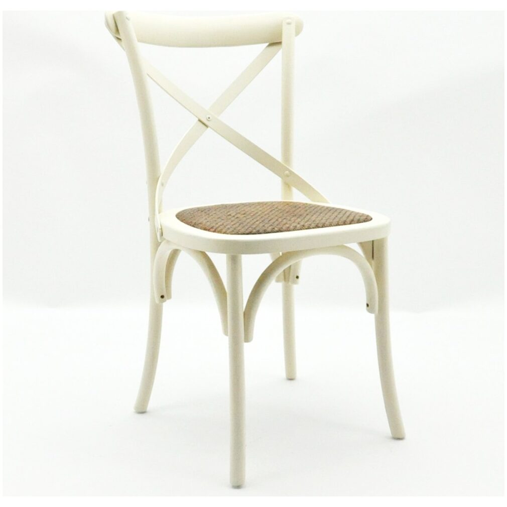 6x Cintra Cross Back / bent wood Dining Chair - Ivory