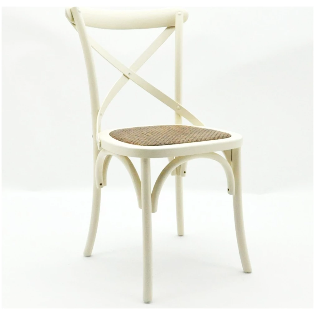 6x Cintra Cross Back / bent wood Dining Chair - Ivory (Copy)