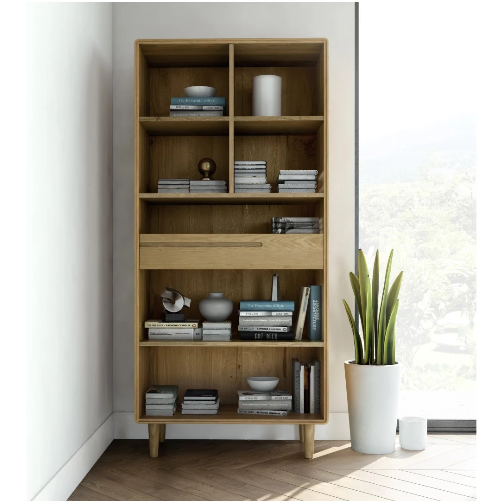 Scandic Large Bookcase - Solid Oak