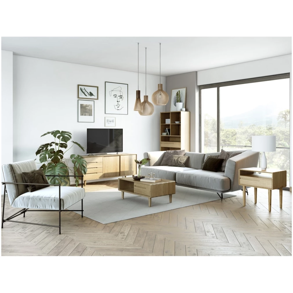 Scandic Narrow Unit - Solid Oak