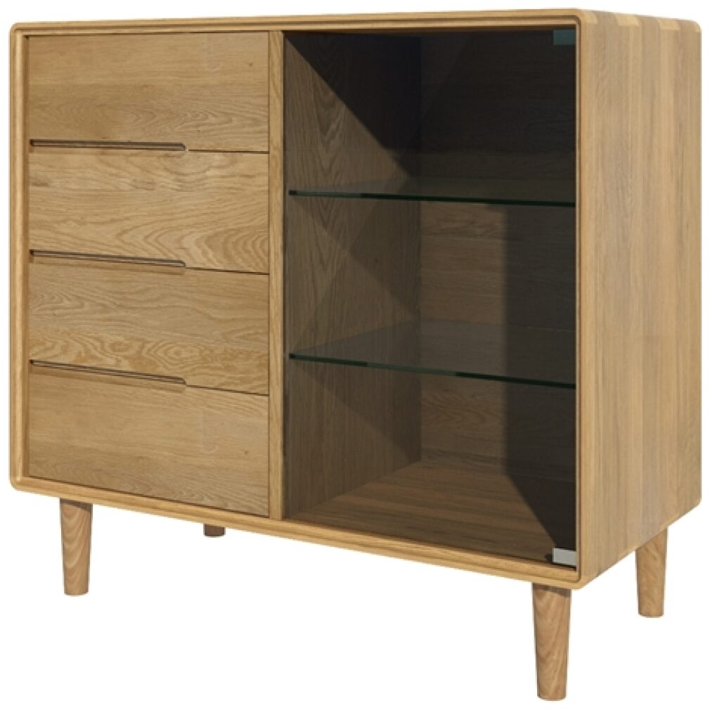 Scandic Small Glazed Chest - Solid Oak
