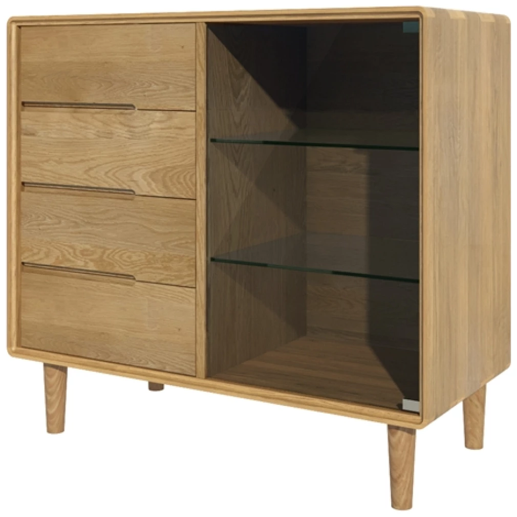 Scandic Small Glazed Chest - Solid Oak