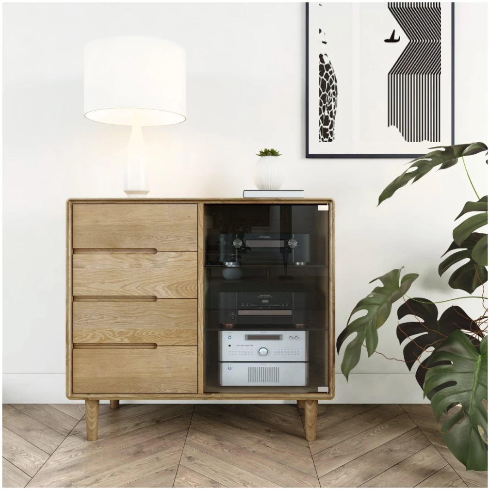 Scandic Small Glazed Chest - Solid Oak