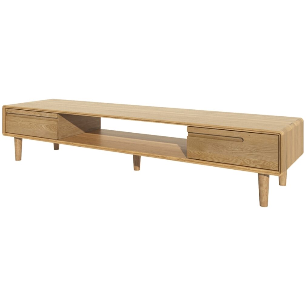 Scandic Wide TV Unit - Solid Oak