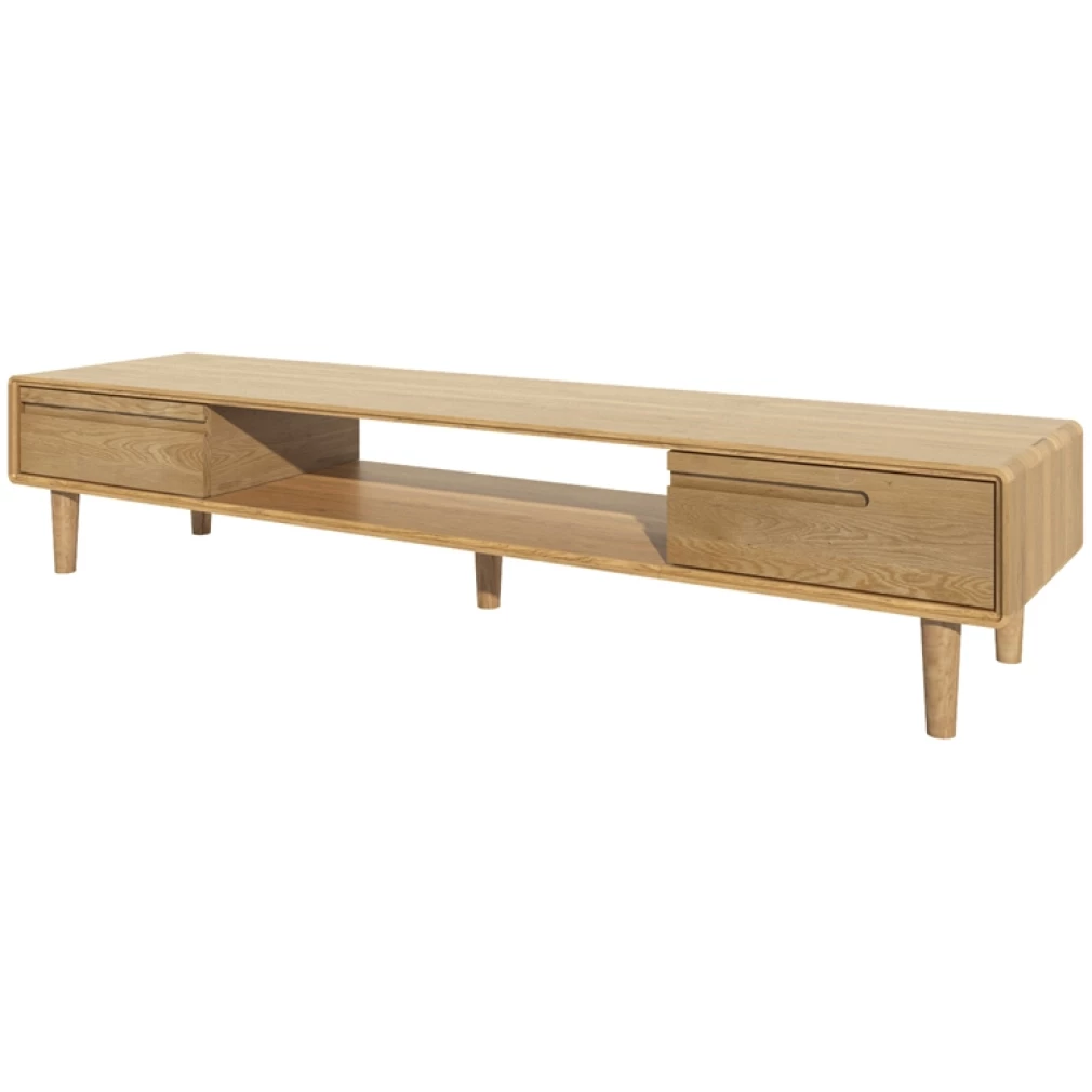 Scandic Wide TV Unit - Solid Oak