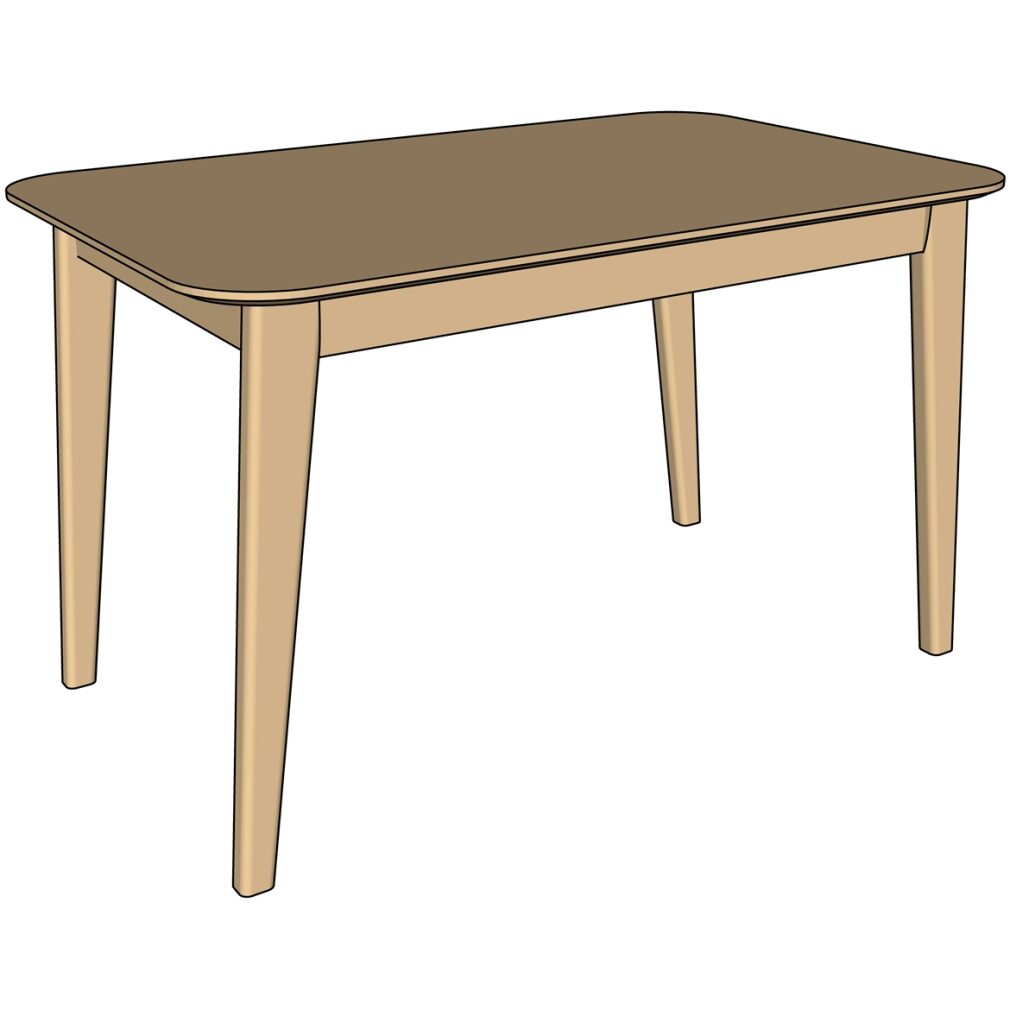 Scandic Dining Table 125cm - Solid Oak