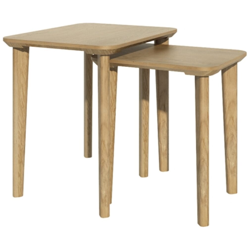 Scandic Rectangular Nest of 2 - Solid Oak - Huckleberry Willow