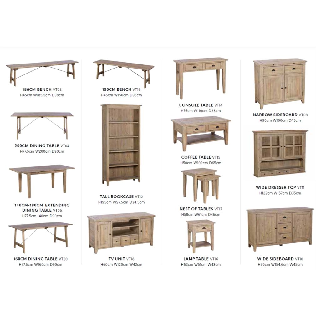 Valetta Dining Furniture - 150cm Bench
