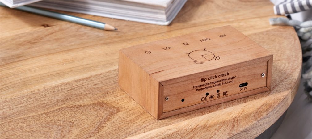 Gingko Flip Cilck Clock - Cherry
