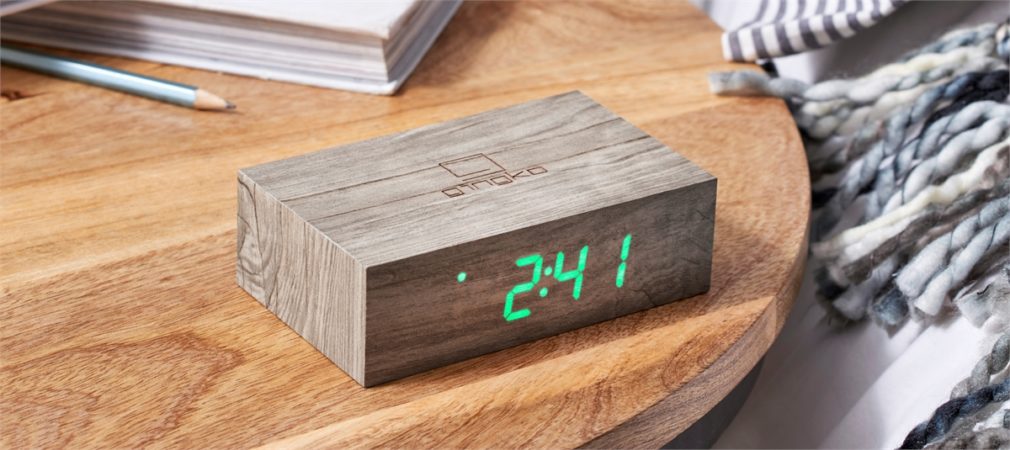 Gingko Flip Cilck Clock - Ash