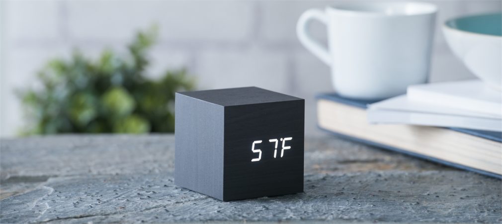 Gingko Cube Clock - Black