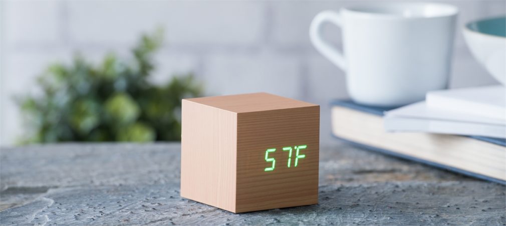 Gingko Cube Clock - Beech