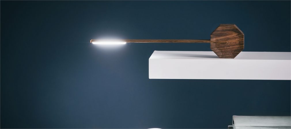 Gingko Octagon One Desklight - Walnut