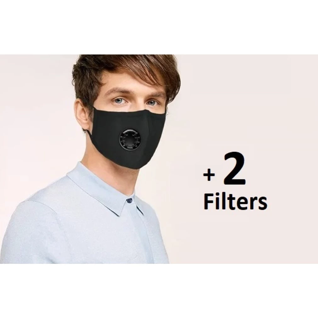 Air Valve Face Mask with 2 filters (replaceable)