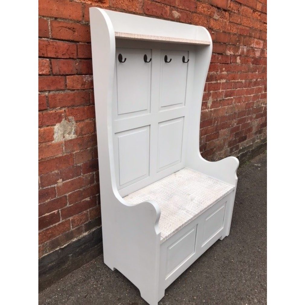 Ex Display - Cottonwood 2 Seater Hall Bench High Back - formerly called Provence Monks bench - French Grey