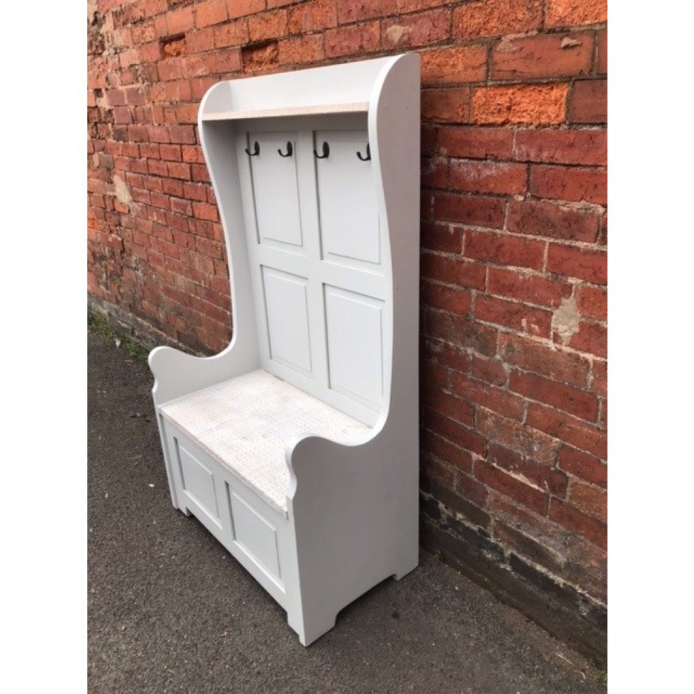 Ex Display - Cottonwood 2 Seater Hall Bench High Back - formerly called Provence Monks bench - French Grey