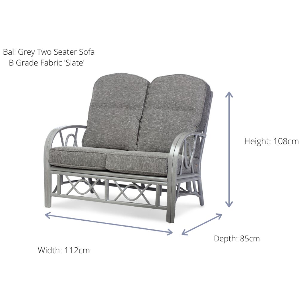 Bali Sofa in Grey - Cane Furniture by Desser