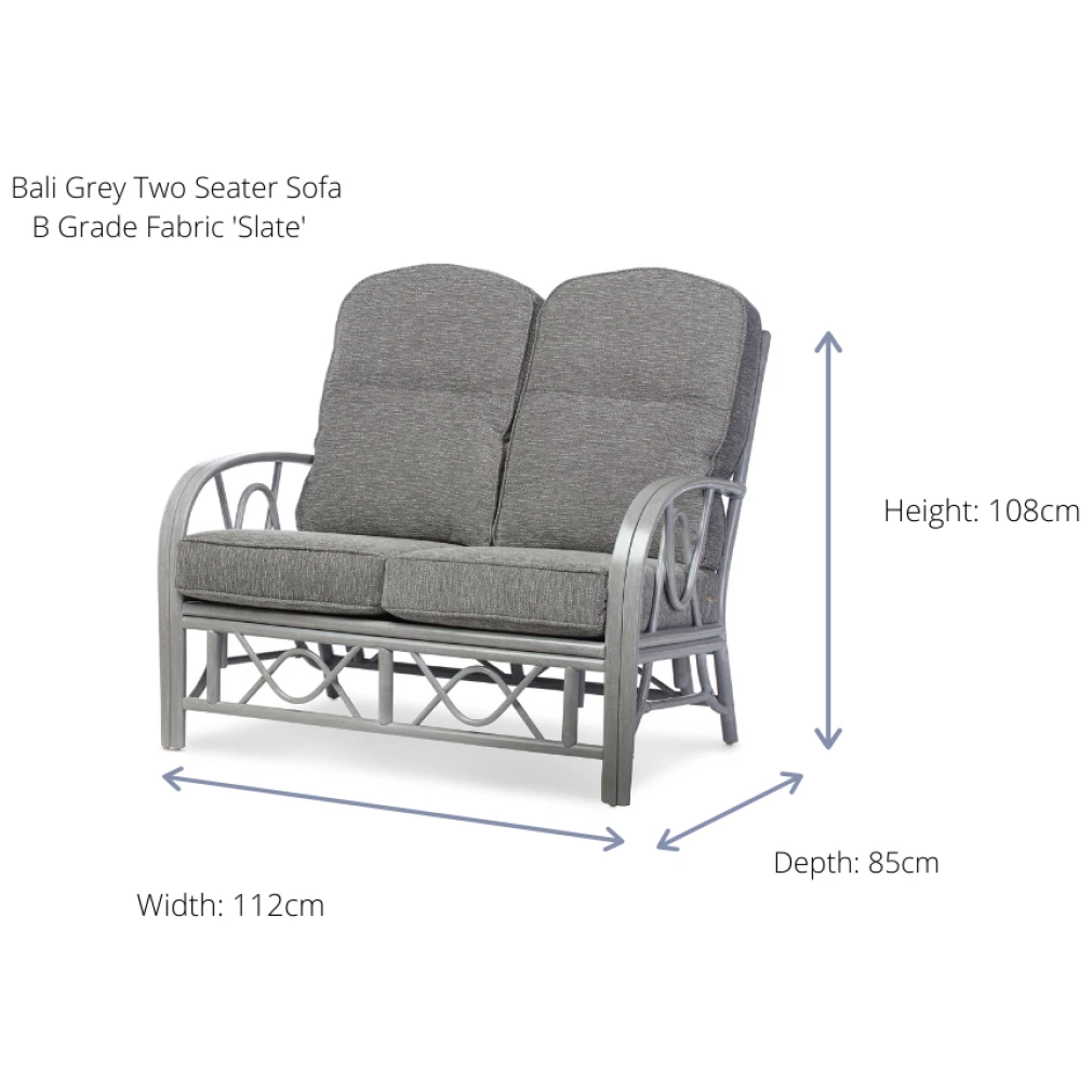 Bali Sofa in Grey - Cane Furniture by Desser