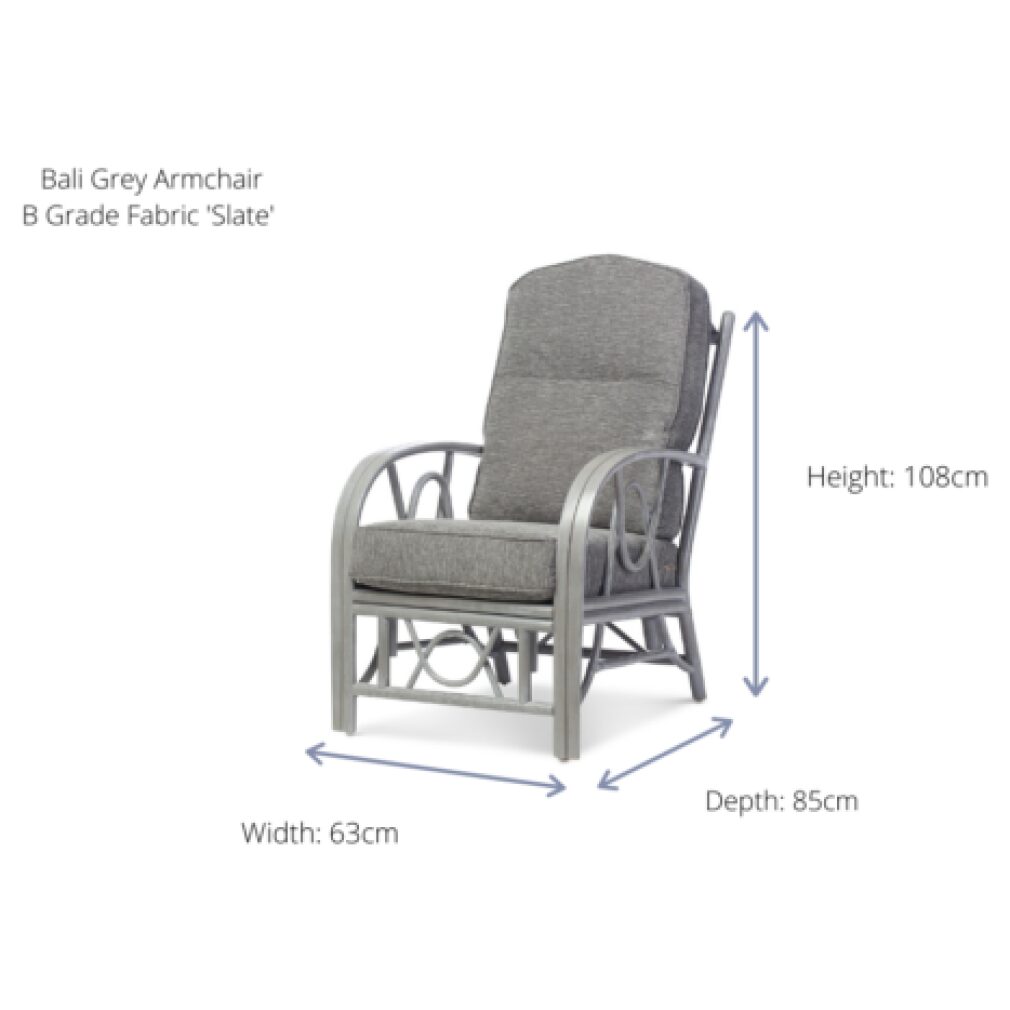 Bali 3pc suite in Grey - Cane Furniture by Desser