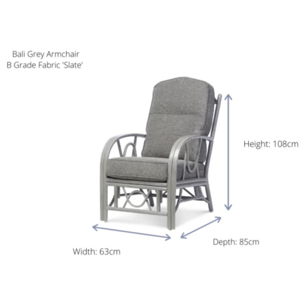 Bali 3pc suite in Grey - Cane Furniture by Desser