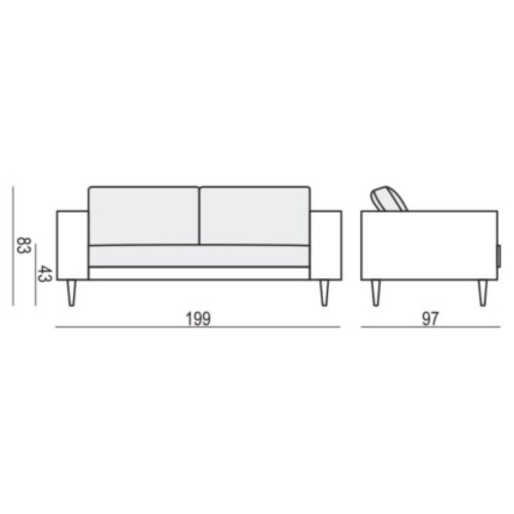 Markus 3 seater Sofa by  Sits - in Dark Beige Fabric