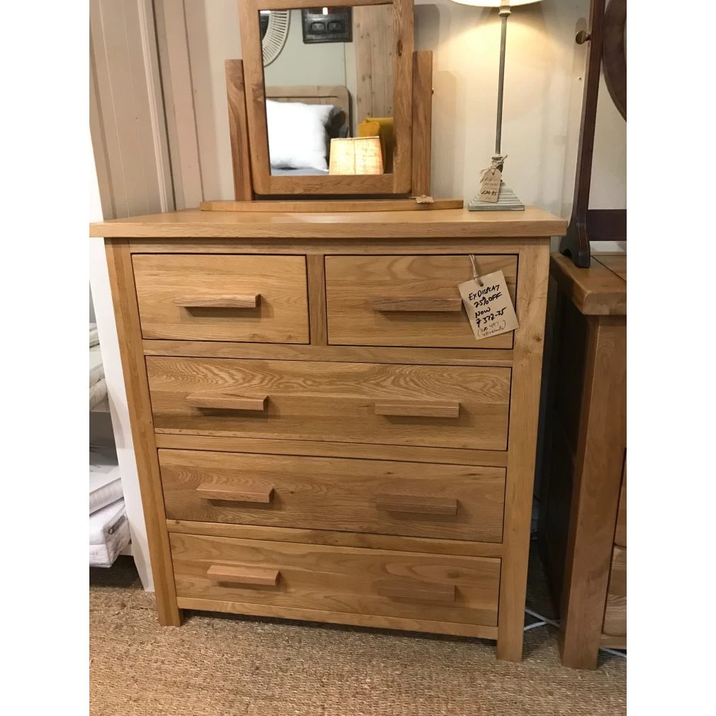 EX Display - Opus Oak 2 Over 3 Drawer Chest