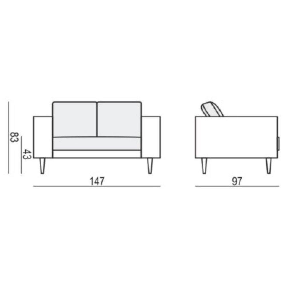 Markus 2 seater Sofa by Sits - in Dark  Beige Fabric