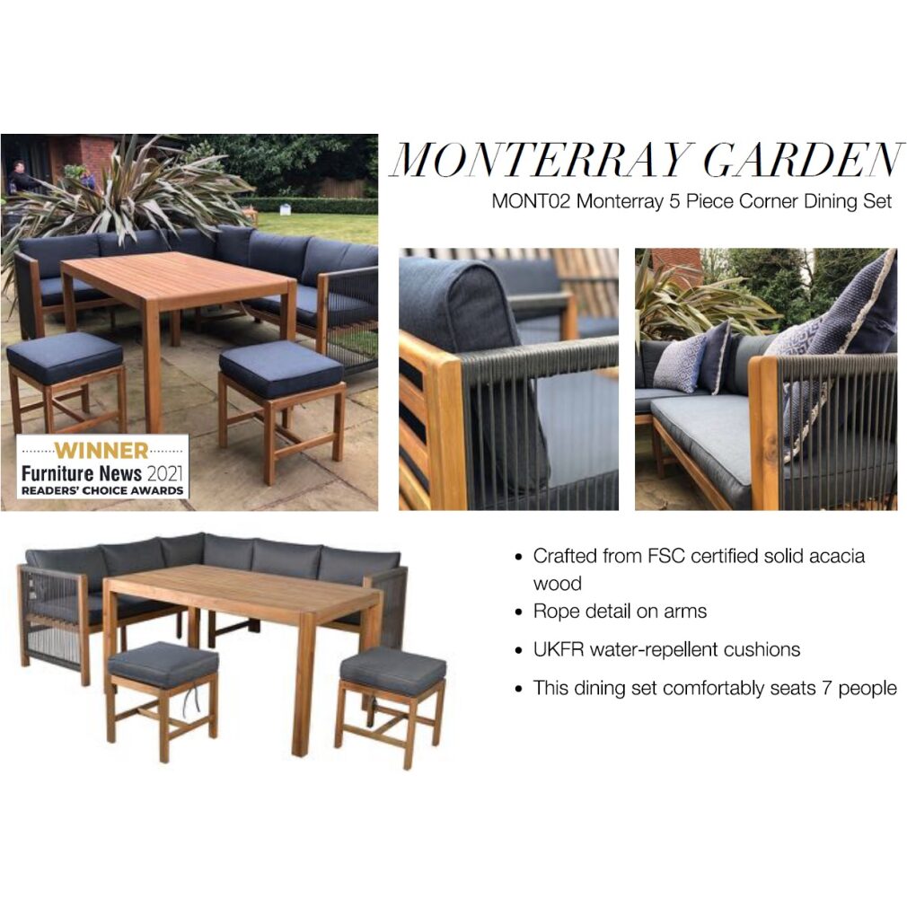 Monterray Garden Corner Dining Set Outdoor Furniture