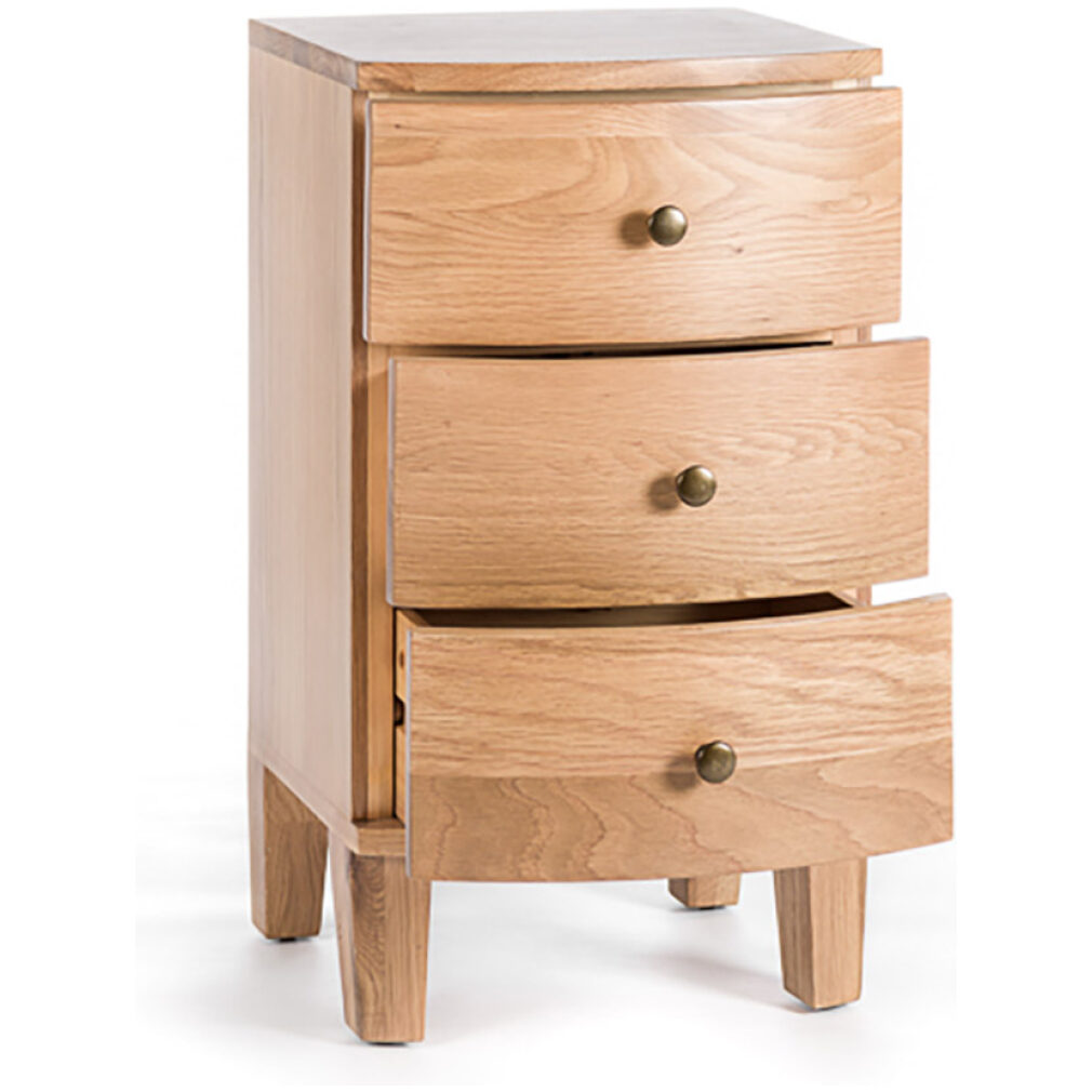 Pair of 3 Drawer Bedsides - Portland Oak Bedroom Furniture