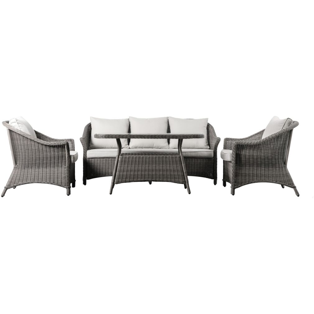 Petra Lounge Dining Set in Grey - Outdoor Rattan Furniture