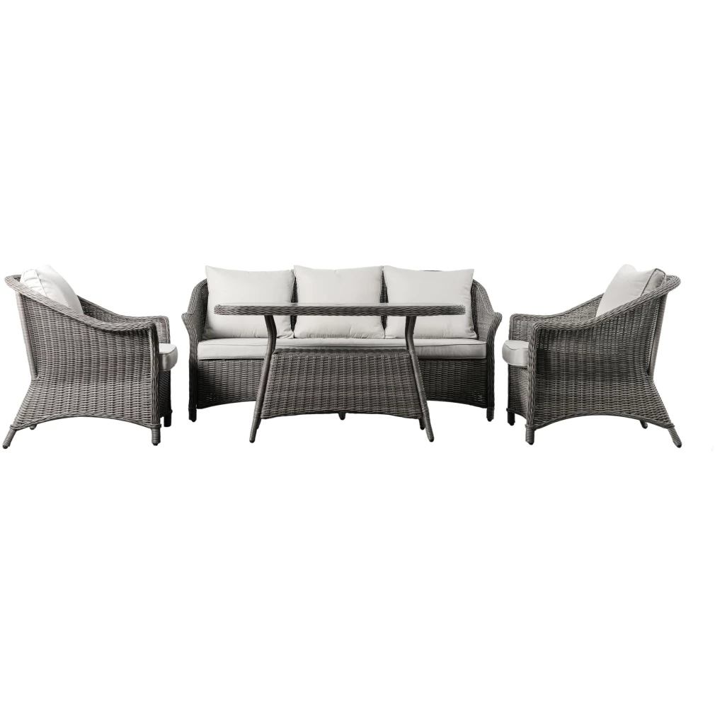 Petra Lounge Dining Set in Grey - Outdoor Rattan Furniture