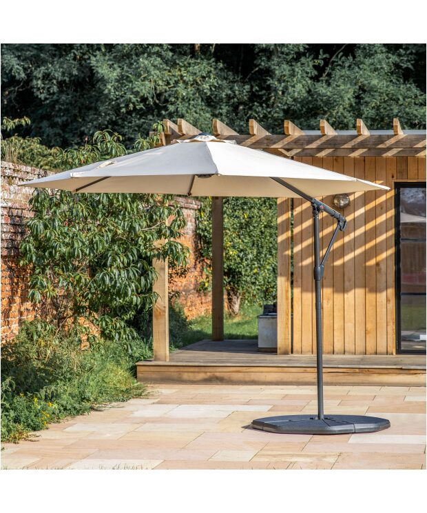 Vazzano 3m Cantilever Parasol in Cream with Base