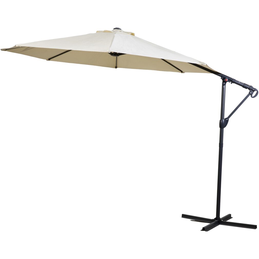 EX DISPLAY Vazzano 3m Cantilever Parasol in Cream with Base
