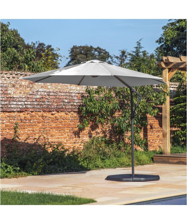 Vazzano 3m Cantilever Parasol in Grey with Base