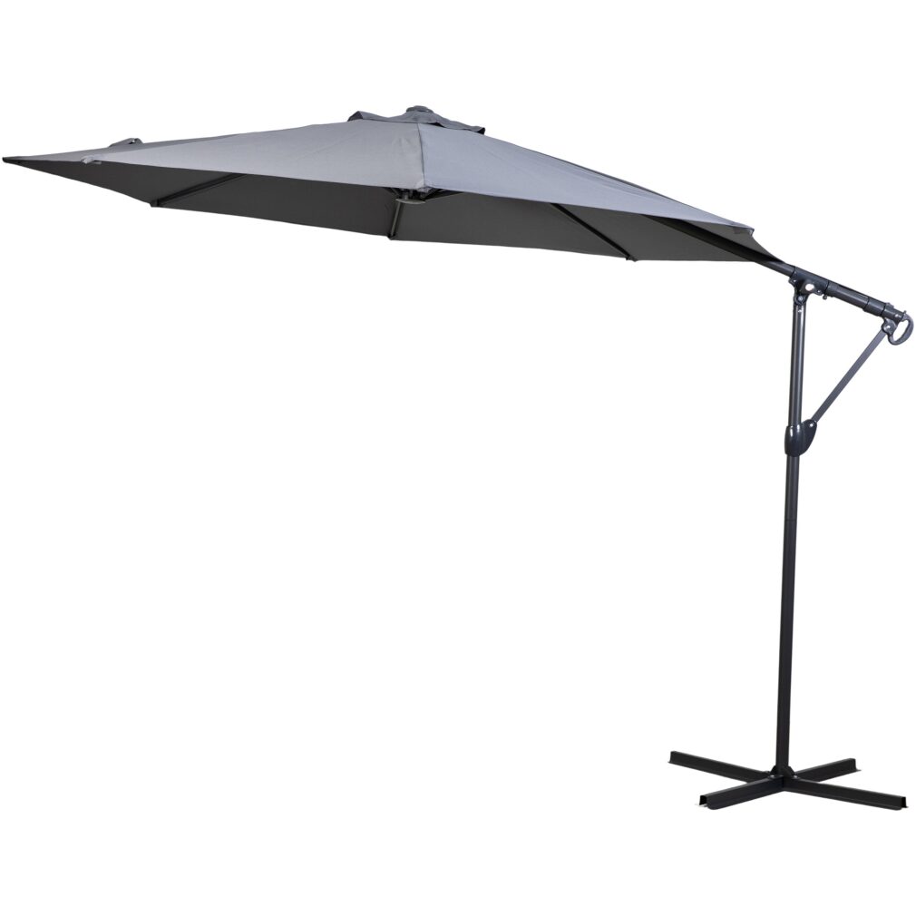 Vazzano 3m Cantilever Parasol in Grey with Base