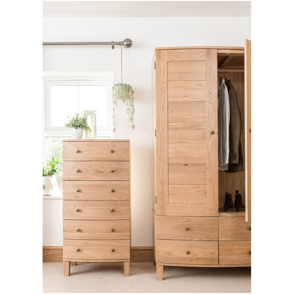2 Over 3 Chest of Drawers - Portland Oak Bedroom Furniture
