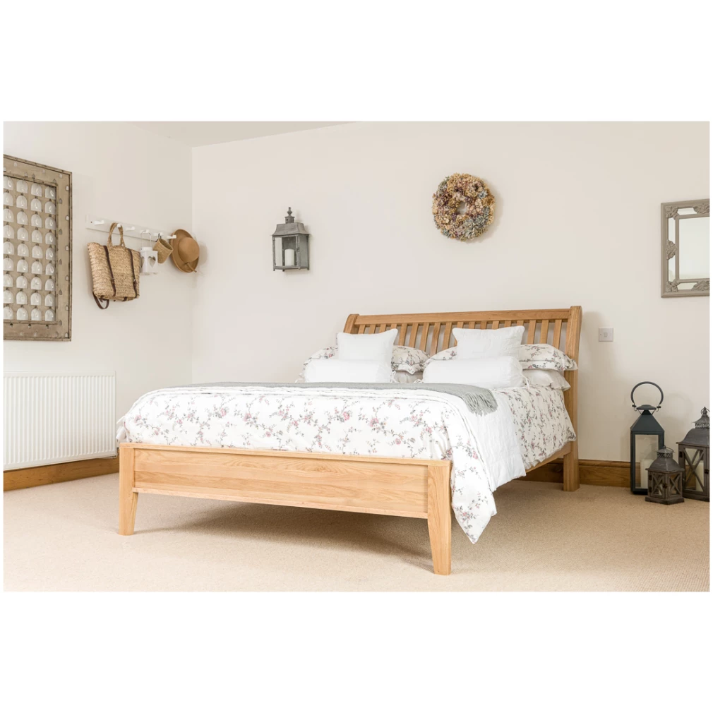 King Size Bed Frame - Portland Oak Bedroom Furniture
