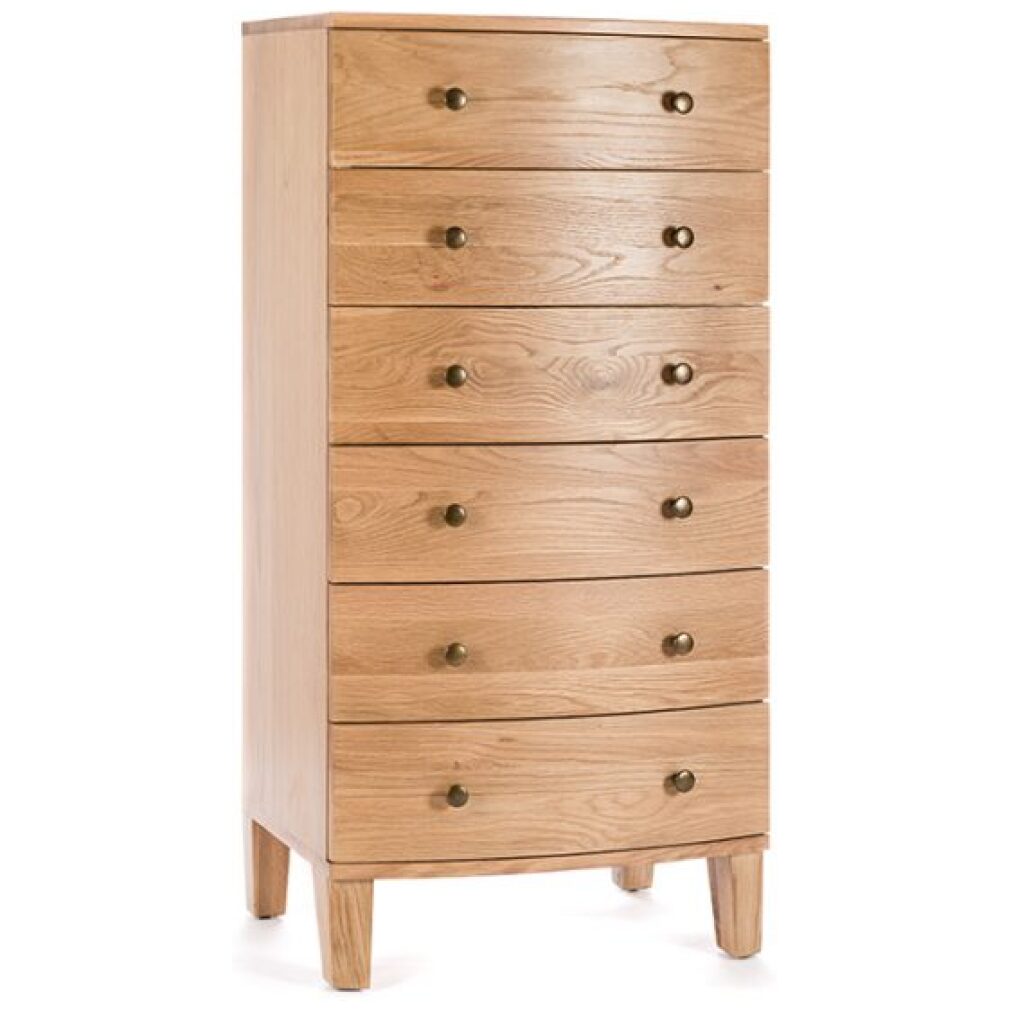6 Drawer Tallboy - Portland Oak Bedroom Furniture