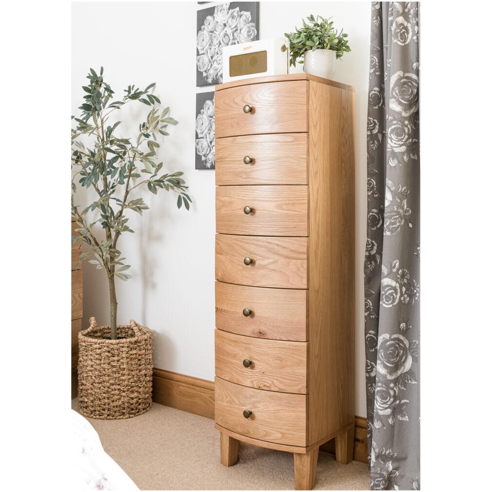 7 Drawer Slimboy - Portland Oak Bedroom Furniture