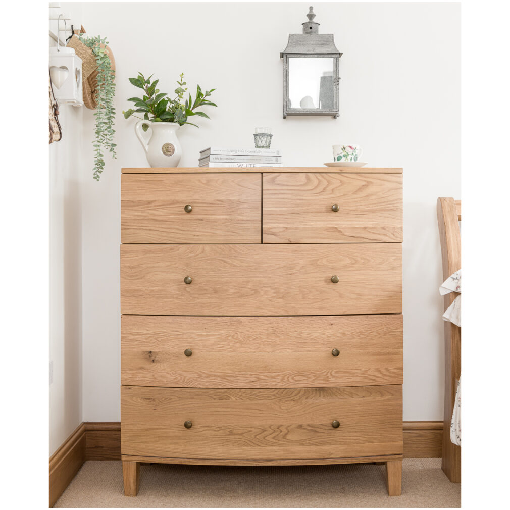 2 Over 3 Chest of Drawers - Portland Oak Bedroom Furniture