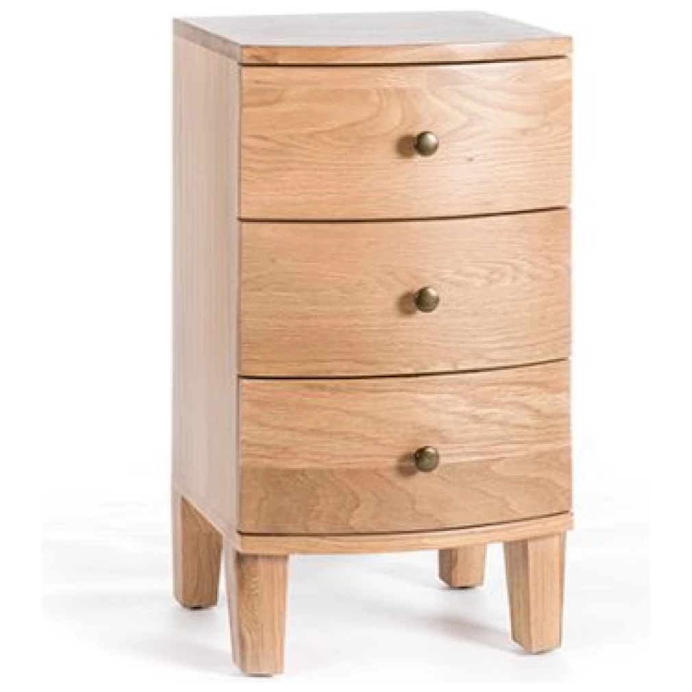 Pair of 3 Drawer Bedsides - Portland Oak Bedroom Furniture