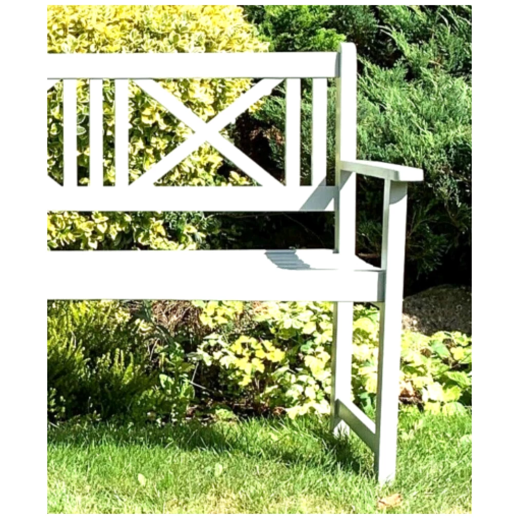 Grey Outdoor Bench X Style - 168cm wide