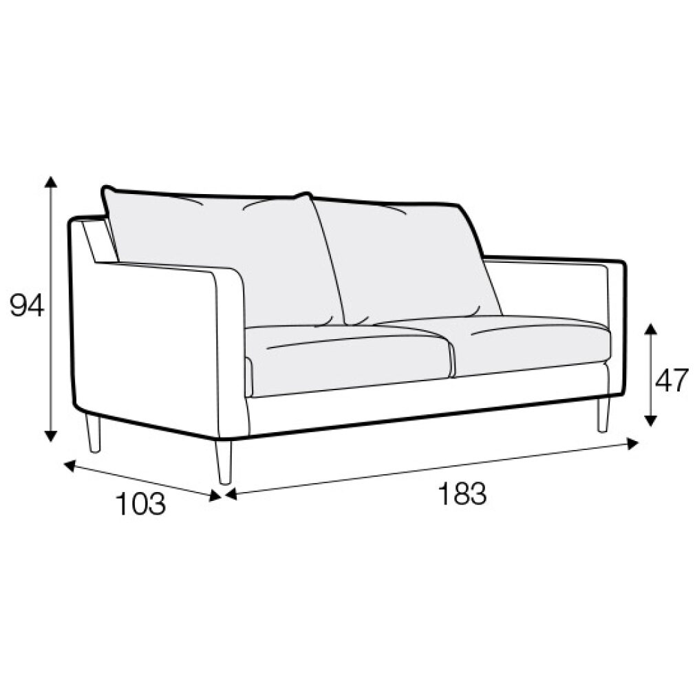 Sally 2 Seater sofa in Blue by Sits - quick lead time
