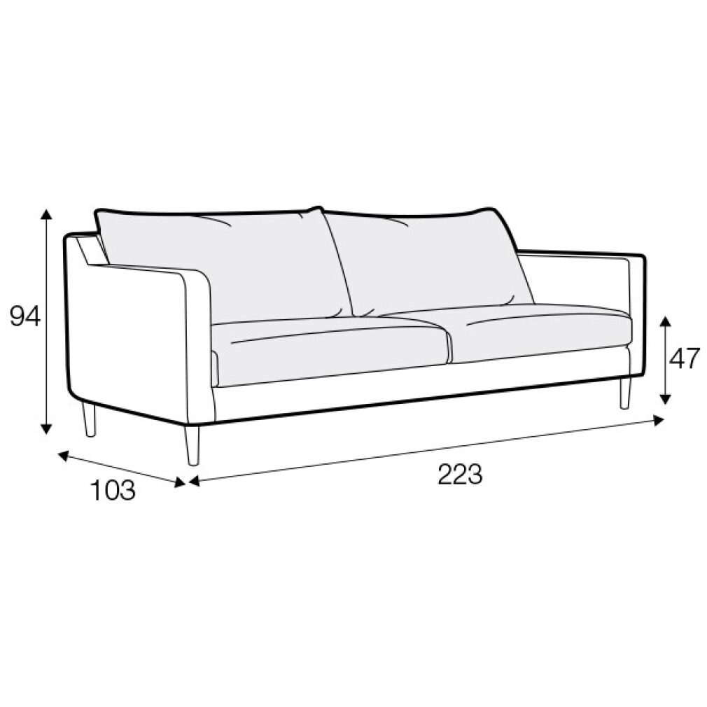 Sally 3 Seater sofa in Blue by Sits - quick lead time