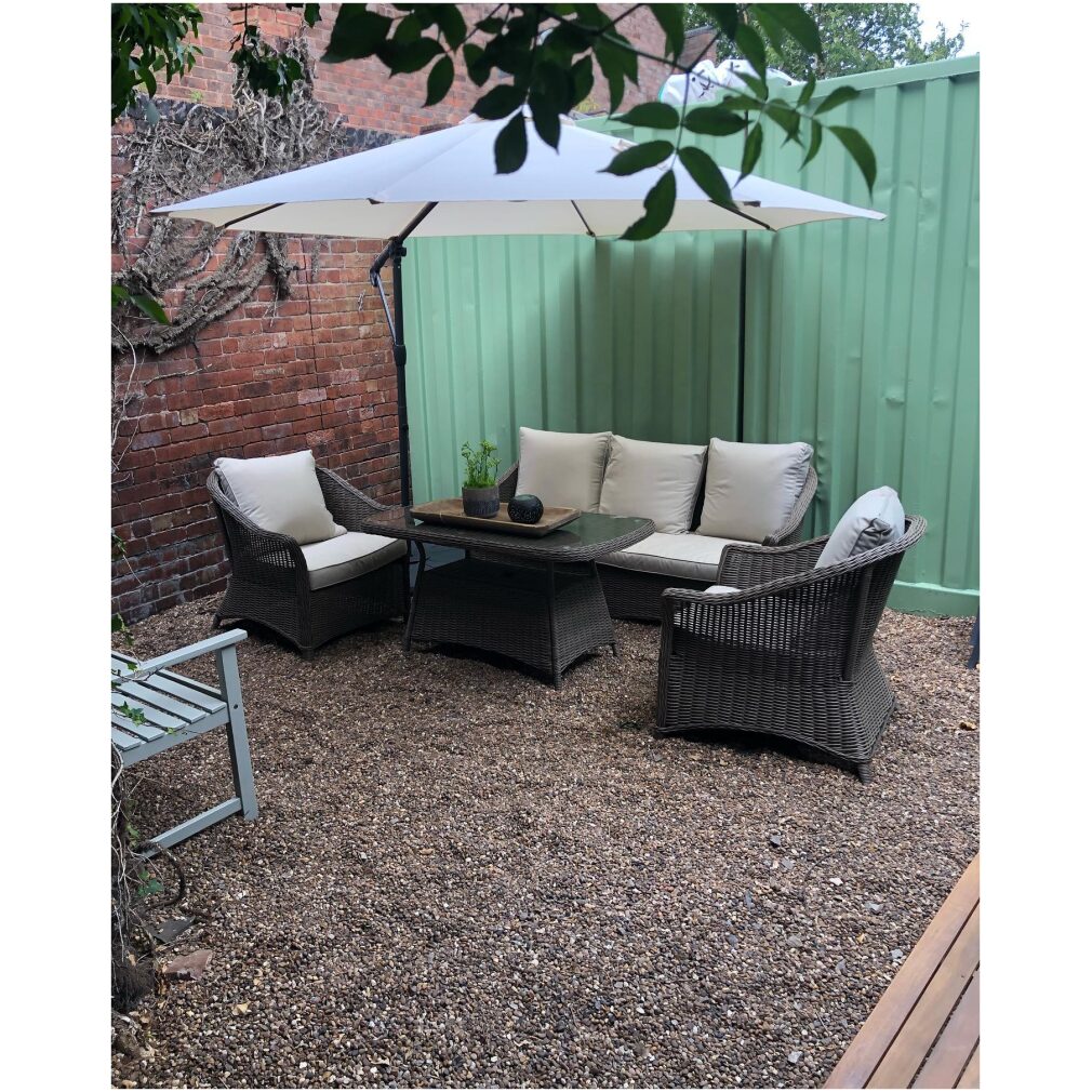 EX Display Petra Lounge Dining Set in Natural + Free Outdoor Cover - Outdoor Rattan Furniture
