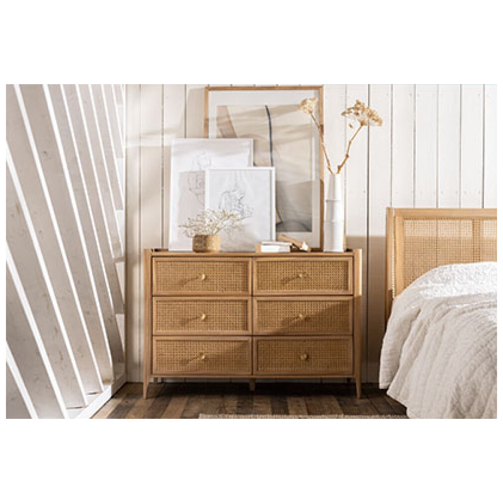 Bali Bedroom Range - 6 Drawer Wide Chest