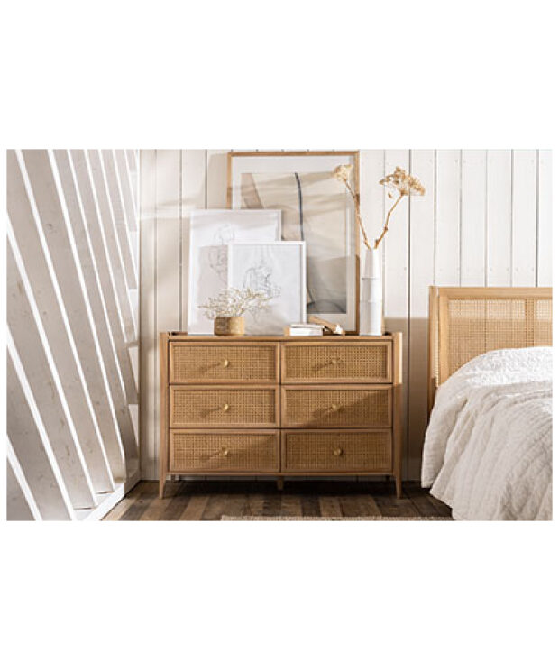 Bali Bedroom Range - 6 Drawer Wide Chest