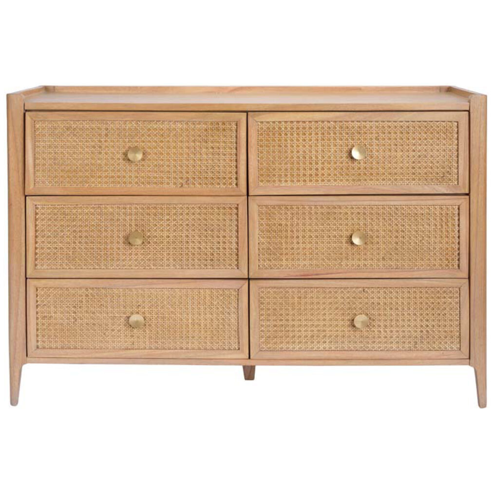 Bali Bedroom Range - 6 Drawer Wide Chest