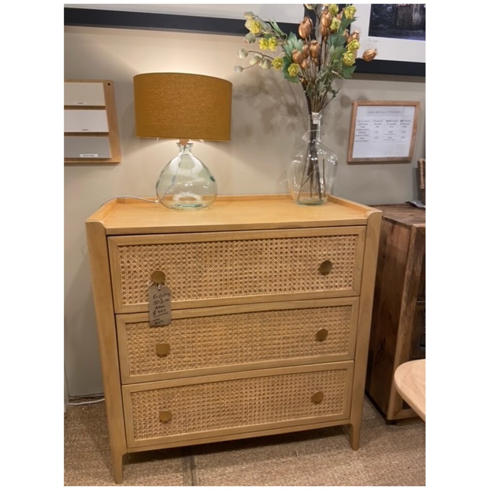 Bali Bedroom Range - 3 Drawer Chest - EX Display